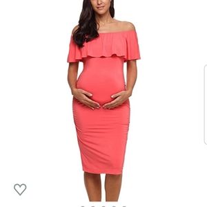Coraly pink off shoulder dress